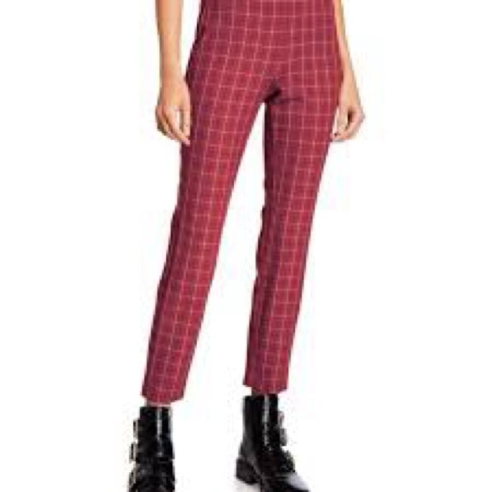 rag & bone Red Plaid High Waist Ankle Pants Size 4 1084